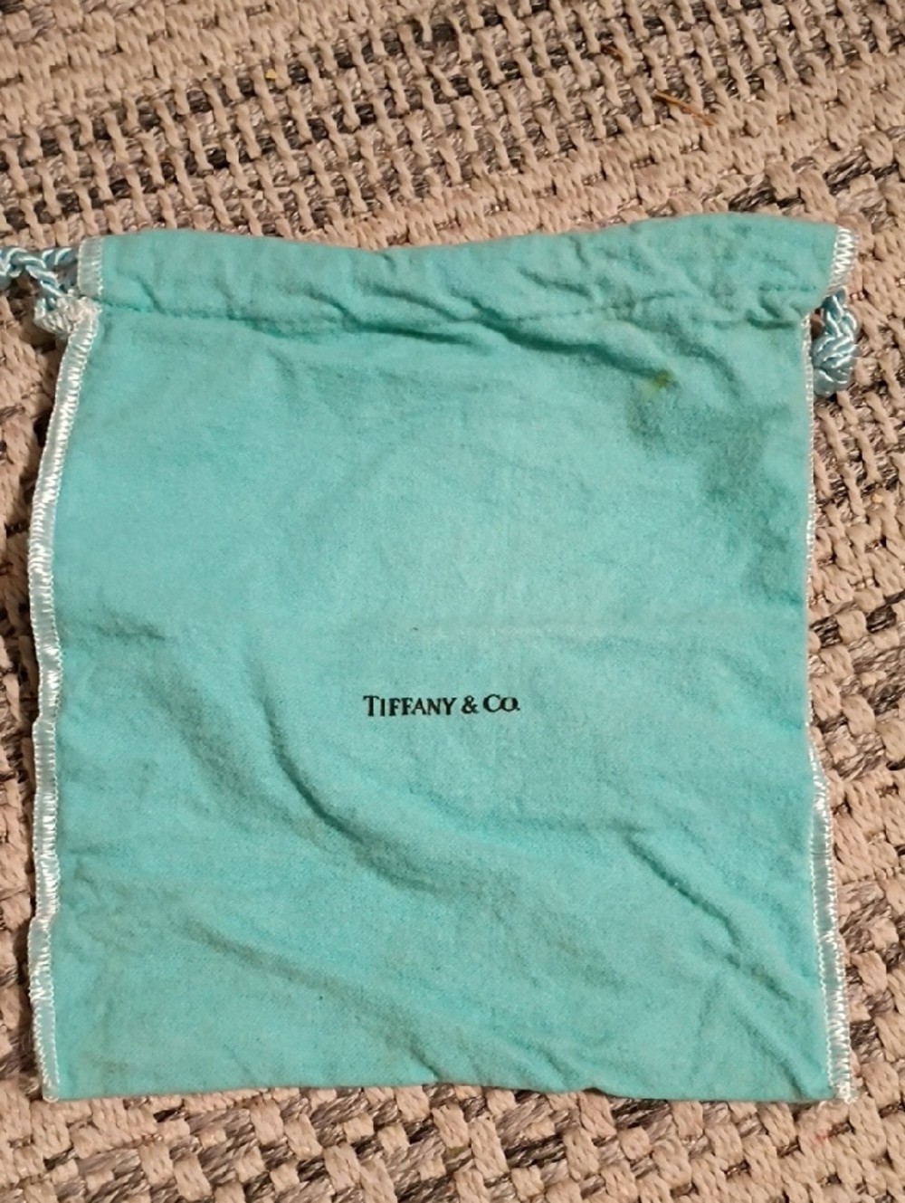 Tiffany & Co. Turquoise Velvet Jewelry Pouch